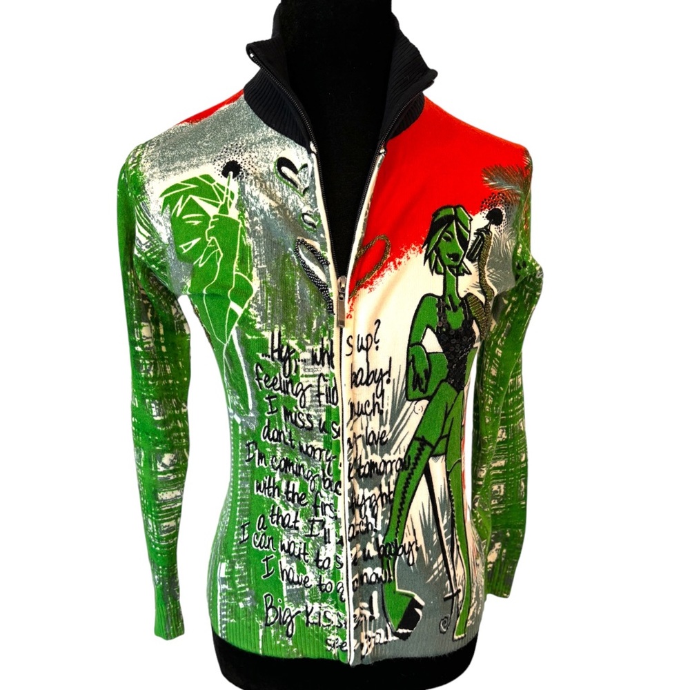 For Dolls Only by Rags Graphic Cardigan Sweater - Picture 2 of 8